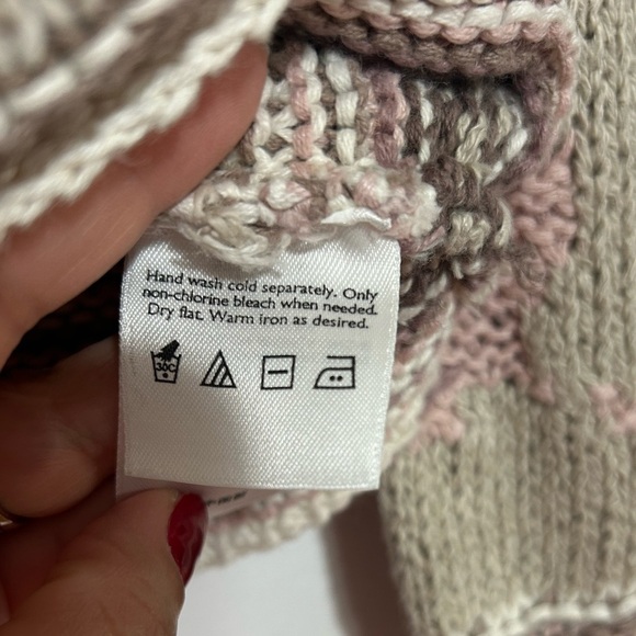 Eddie Bauer Legend Hand Knit Cardigan Sweater Garden Floral Flower Linen Sz L - Picture 10 of 10